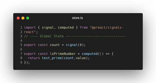 Store example using Signals